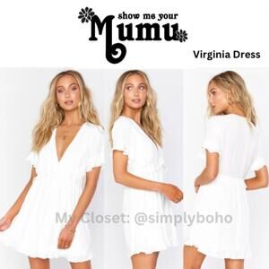SHOW ME YOUR MUMU - Virginia Dress - white mini dress - SIZE SMALL | S